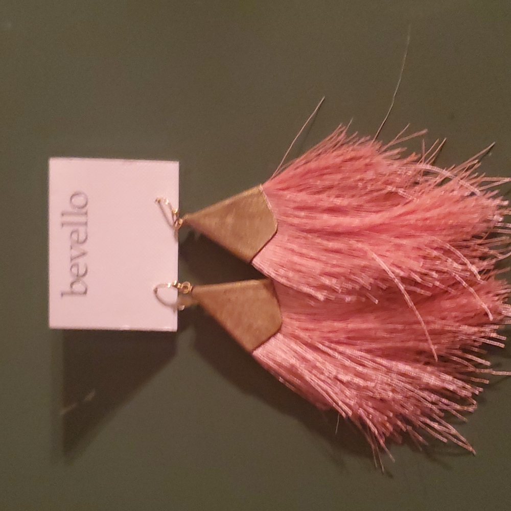 Brand New  Bevello Tassle Earings coral color